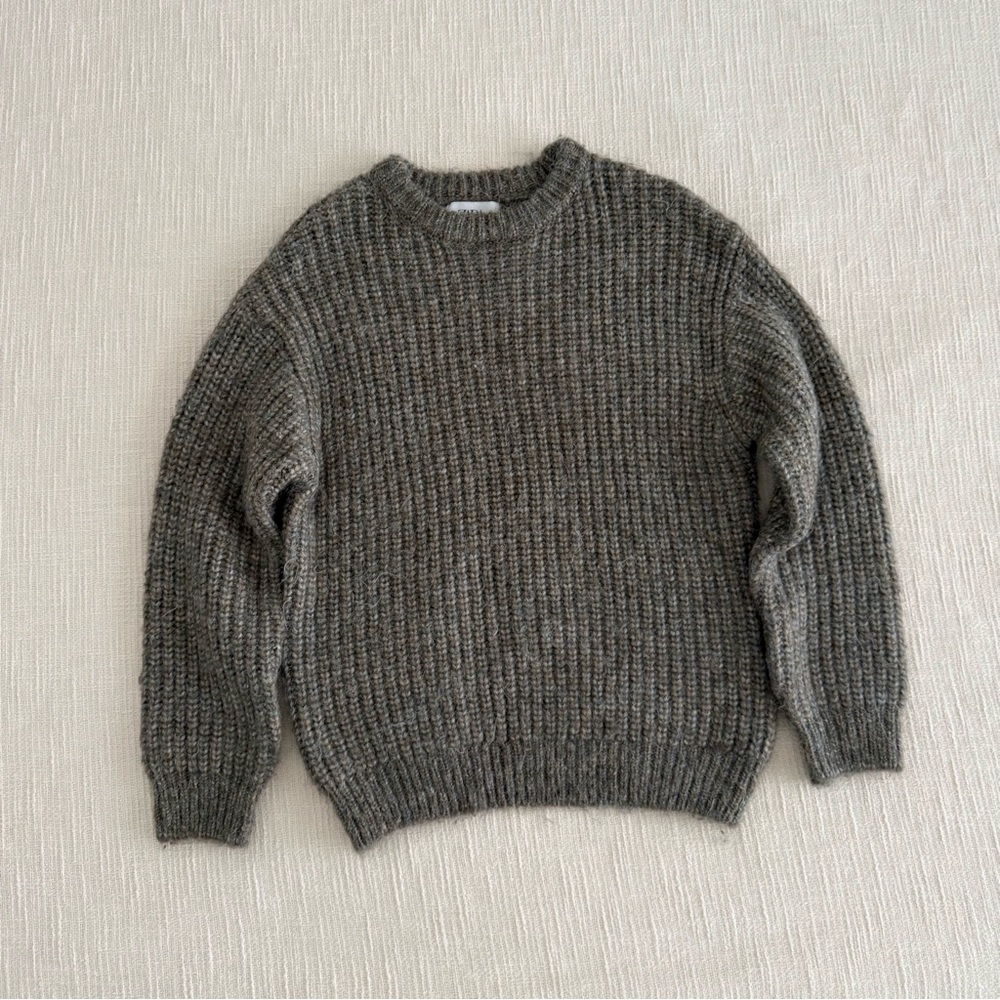 Boys Rib Knit Crew Sweater - Sage Green